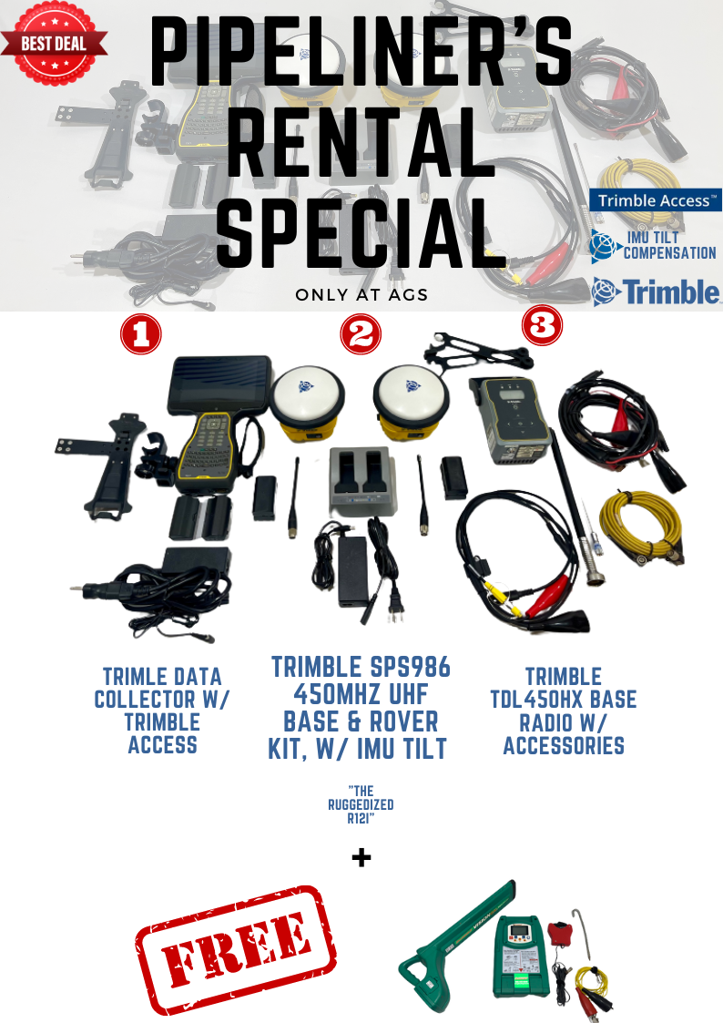 $1995/Mo Pipeliner'S Rental Special - Trimble Rtk Base &Amp;Amp; Rover Complete System
